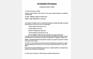 COMPTE RENDU DE LA REUNION DU COMITE DU 10 JUIN 2024