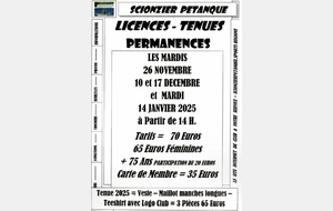 PERMANENCES LICENCES TENUES 2025