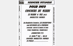 CONCOURS DU MARDI 6 MAI 2025