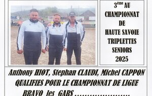 BRAVO à NOTRE TRIPLETTE SENIOR 