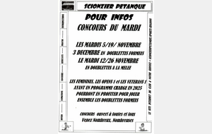 CONCOURS DU MARDI 2024