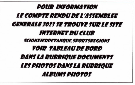 AVIS COMPTE RENDU ASSEMBLEE GENERALE 2023