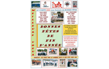 VOEUX 2024 DU COMITE DE SCIONZIER PETANQUE
