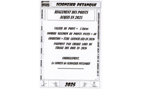 PAIEMENT DES POINTS 2025